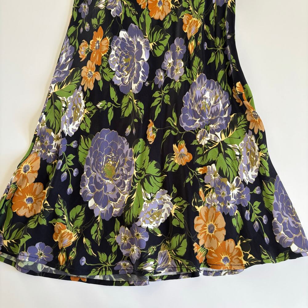 Farm Rio Capri Floral Mini Slip Dress Women’s Medium NWT Black Draped Neckline - Picture 8 of 8